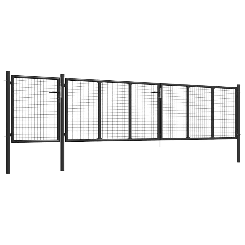 vidaXL Poort 500x100 cm staal antraciet