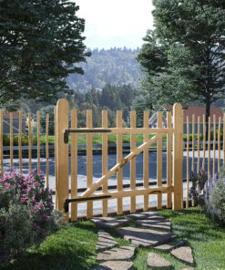 vidaXL Poort enkel 100x90 cm hazelaarhout