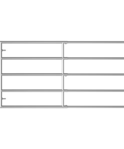 vidaXL Poort met 5 stangen (95-170)x90 cm staal zilverkleurig