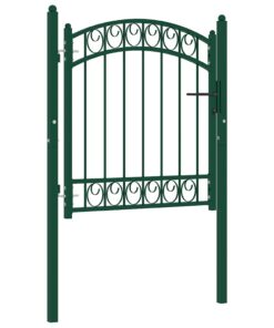 vidaXL Poort met gebogen bovenkant 100x100 cm staal groen