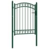 vidaXL Poort met gebogen bovenkant 100x125 cm staal groen