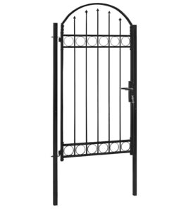 vidaXL Poort met gebogen bovenkant 100x250 cm staal zwart