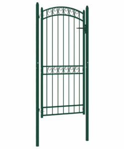 vidaXL Poort met gebogen bovenkant 102x136 cm staal groen