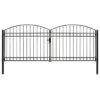 vidaXL Poort met gebogen bovenkant dubbel 400x175 cm staal zwart