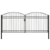 vidaXL Poort met gebogen bovenkant dubbel 400x200 cm staal zwart