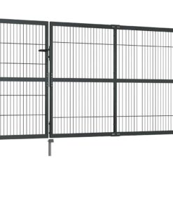 vidaXL Poort met palen 350x140 cm staal antraciet