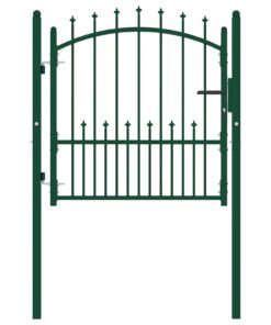 vidaXL Poort met speerpunten 100x100 cm staal groen