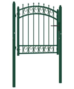 vidaXL Poort met speerpunten 100x100 cm staal groen