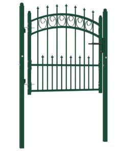 vidaXL Poort met speerpunten 100x100 cm staal groen