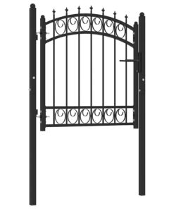 vidaXL Poort met speerpunten 100x100 cm staal zwart