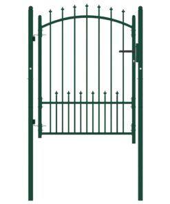 vidaXL Poort met speerpunten 100x125 cm staal groen