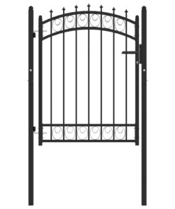 vidaXL Poort met speerpunten 100x125 cm staal zwart
