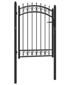 vidaXL Poort met speerpunten 100x125 cm staal zwart