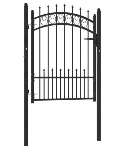 vidaXL Poort met speerpunten 100x125 cm staal zwart