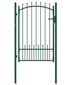 vidaXL Poort met speerpunten 100x150 cm staal groen