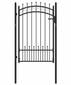vidaXL Poort met speerpunten 100x150 cm staal zwart