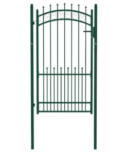 vidaXL Poort met speerpunten 100x175 cm staal groen