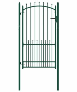 vidaXL Poort met speerpunten 100x175 cm staal groen
