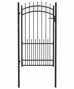 vidaXL Poort met speerpunten 100x175 cm staal zwart