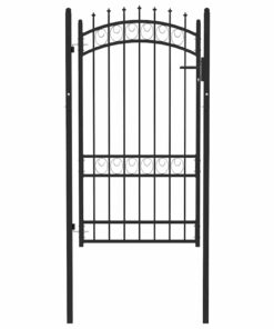 vidaXL Poort met speerpunten 100x175 cm staal zwart