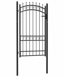 vidaXL Poort met speerpunten 100x175 cm staal zwart