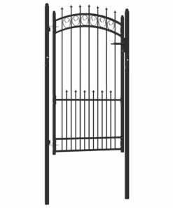 vidaXL Poort met speerpunten 100x175 cm staal zwart