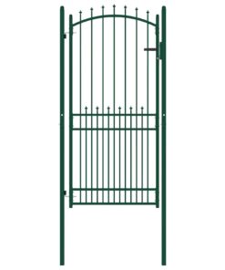 vidaXL Poort met speerpunten 100x200 cm staal groen