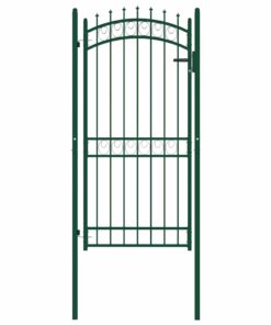 vidaXL Poort met speerpunten 100x200 cm staal groen
