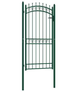 vidaXL Poort met speerpunten 100x200 cm staal groen