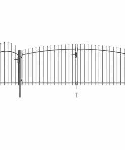 vidaXL Poort met speren bovenkant 5x2 m zwart