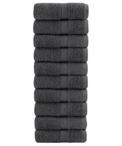 vidaXL Premium washandjes SOLUND 10 stuks antraciet 30x30 cm 600 g/m²