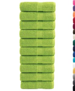 vidaXL Premium washandjes SOLUND 10 stuks appelgroen 30x30 cm 600 g/m²
