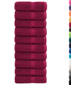 vidaXL Premium washandjes SOLUND 10 stuks bordeaux 30x30 cm 600 g/m²