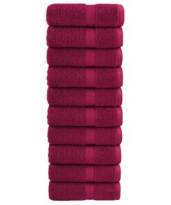 vidaXL Premium washandjes SOLUND 10 stuks bordeaux 30x30 cm 600 g/m²