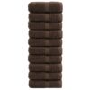 vidaXL Premium washandjes SOLUND 10 stuks bruin 30x30 cm 600 g/m²
