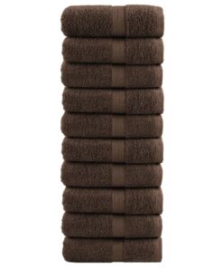 vidaXL Premium washandjes SOLUND 10 stuks bruin 30x30 cm 600 g/m²