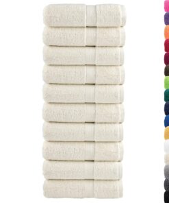 vidaXL Premium washandjes SOLUND 10 stuks crème 30x30 cm 600 g/m2