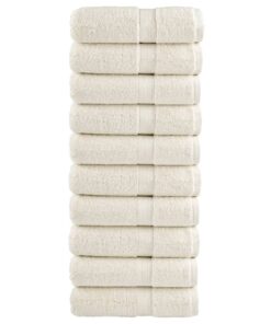 vidaXL Premium washandjes SOLUND 10 stuks crème 30x30 cm 600 g/m2