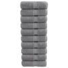vidaXL Premium washandjes SOLUND 10 stuks grijs 30x30 cm 600 g/m²
