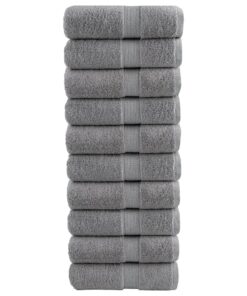 vidaXL Premium washandjes SOLUND 10 stuks grijs 30x30 cm 600 g/m²