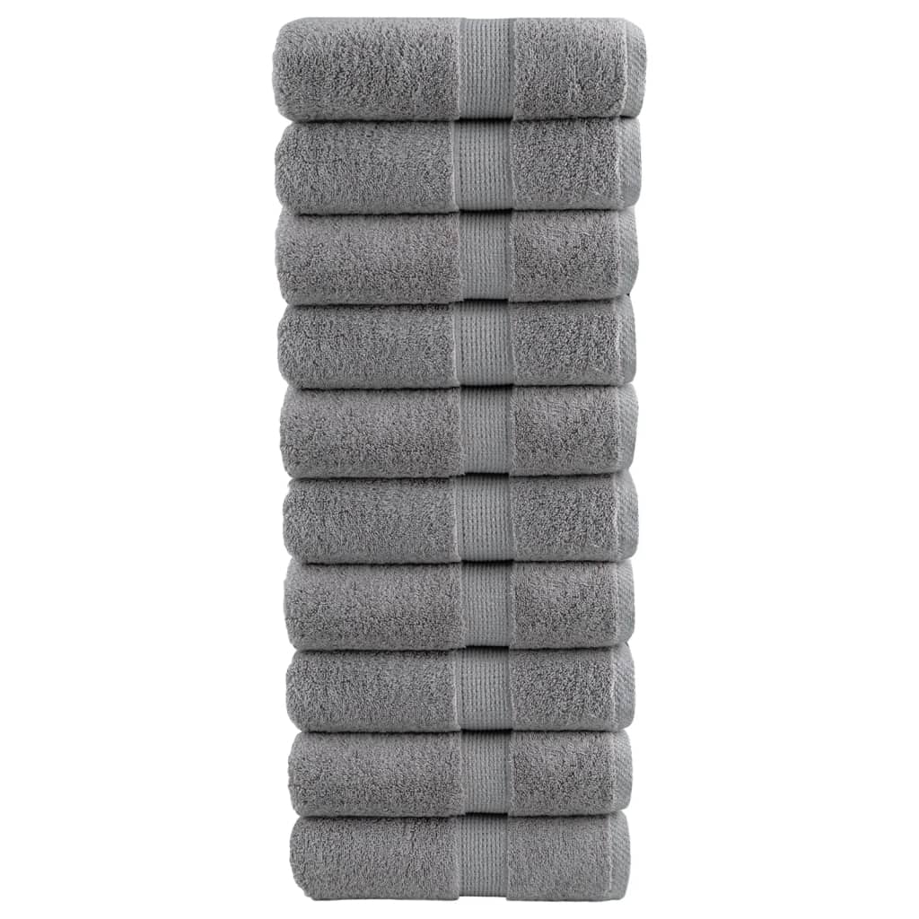 vidaXL Premium washandjes SOLUND 10 stuks grijs 30x30 cm 600 g/m²