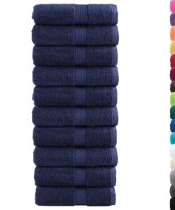 vidaXL Premium washandjes SOLUND 10 stuks marineblauw 30x30 cm 600 g/m²