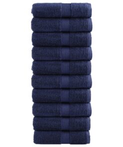vidaXL Premium washandjes SOLUND 10 stuks marineblauw 30x30 cm 600 g/m²