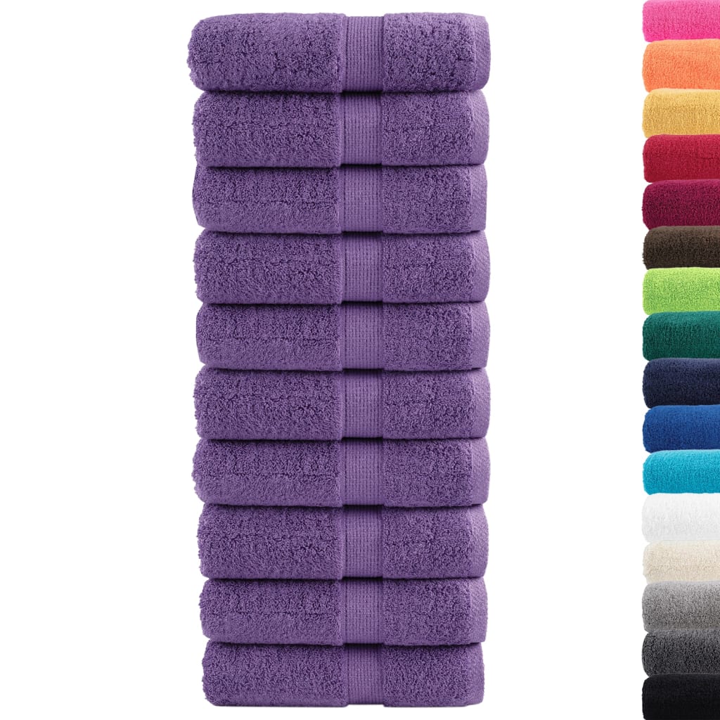 vidaXL Premium washandjes SOLUND 10 stuks paars 30x30 cm 600 g/m2