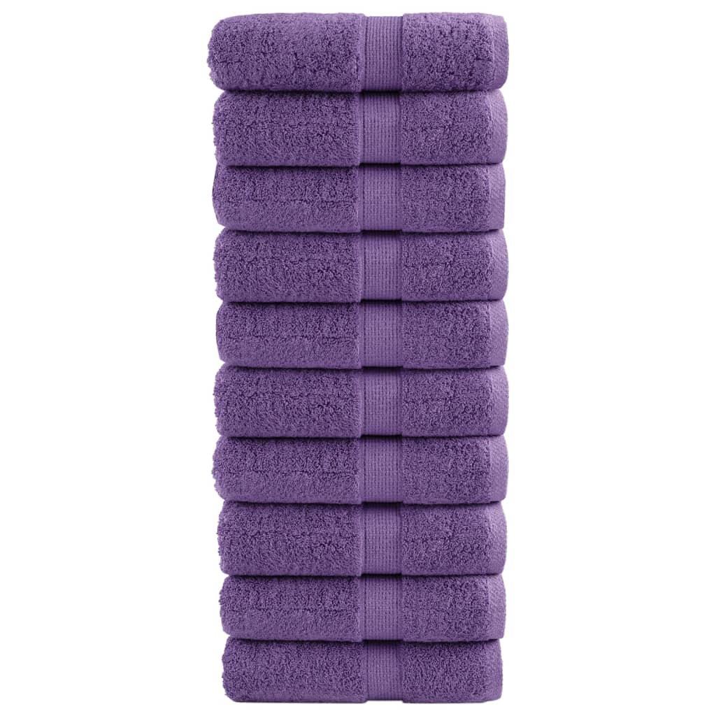 vidaXL Premium washandjes SOLUND 10 stuks paars 30x30 cm 600 g/m2