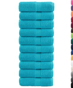 vidaXL Premium washandjes SOLUND 10 stuks turquoise 30x30 cm 600 g/m2