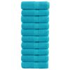 vidaXL Premium washandjes SOLUND 10 stuks turquoise 30x30 cm 600 g/m2