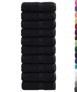 vidaXL Premium washandjes SOLUND 10 stuks zwart 30x30 cm 600 g/m²