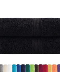 vidaXL Premium washandjes SOLUND 2 st Zwart 30x30 cm 600 g/m2