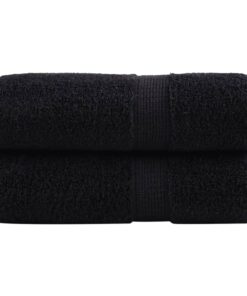 vidaXL Premium washandjes SOLUND 2 st Zwart 30x30 cm 600 g/m2